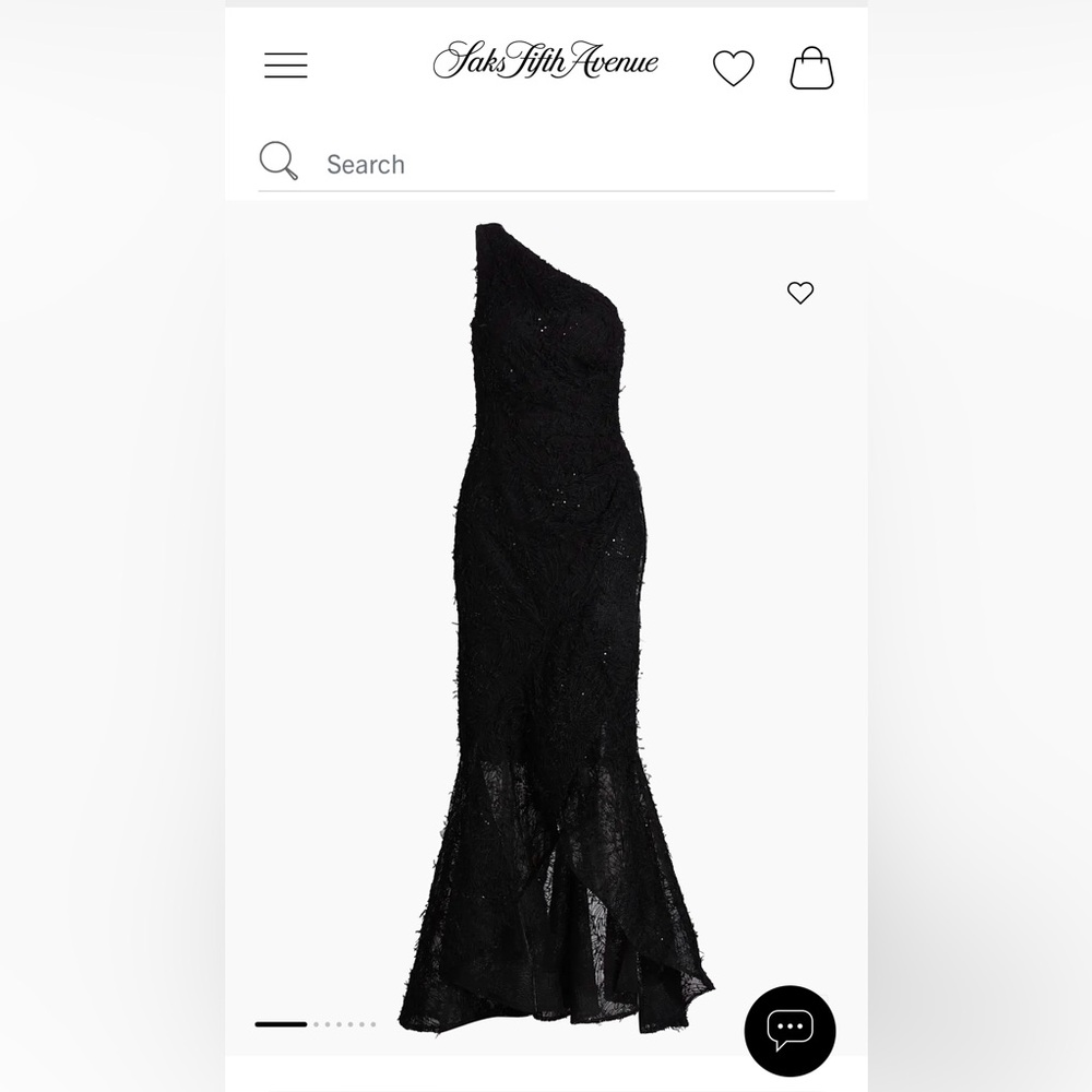 Rickie Freeman for Teri Jon Black Asymmetrical One-Shoulder Gown